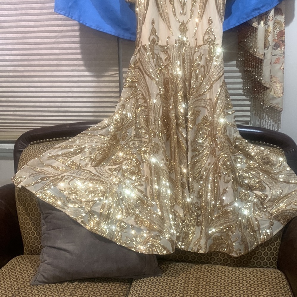 It is sequence dress new size large brig and gold - Picture 3 of 8